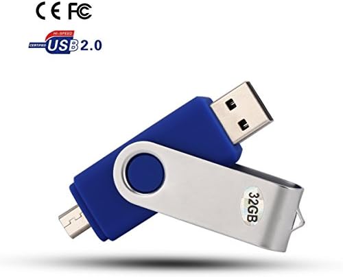 ebtintin 32GB OTG Adapter Flash Drive U-Disk Storage Device with Micro USB for Android Smartphone Blue