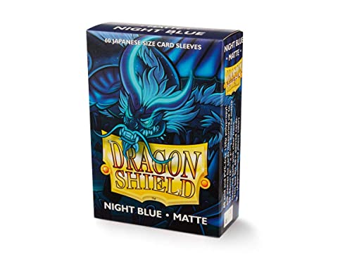 Image of 10 Packs Dragon Shield Matte Mini Japanese Night Blue 60 ct Card Sleeves Display Case