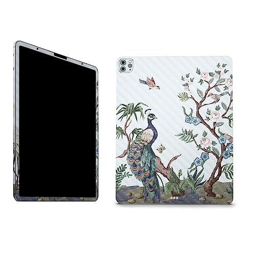 Image of MightySkins Carbon Fiber Skin Compatible with Apple iPad Pro 12.9 inch M2 6th Gen (2022) Full Wrap Kit - Chinoiserie Fabric | Protective, Durable Textured Carbon Fiber Finish | Made in The USA