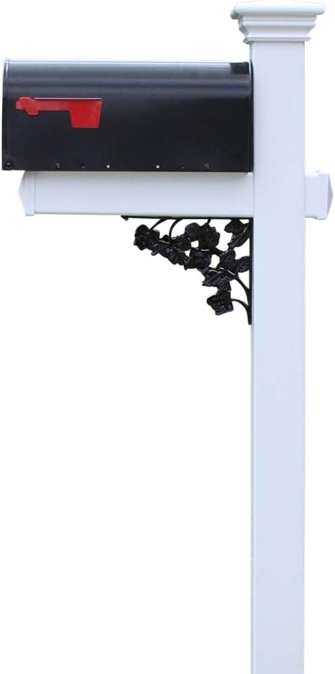 The Carter Vinyl/PVC Mailbox Post - White (Includes Mailbox)