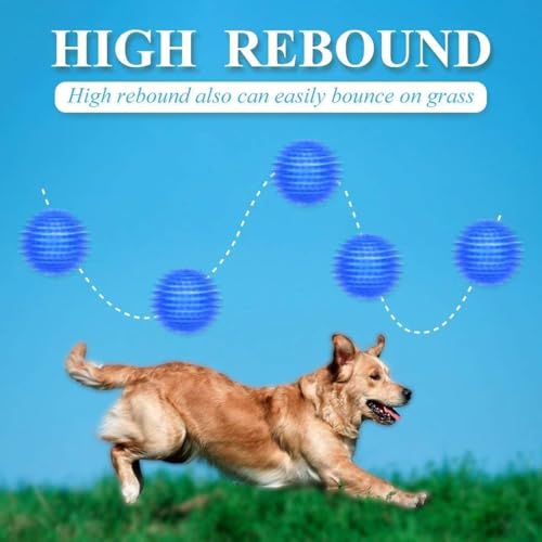 Image of Dog Toy Super Durable TPR Rubber, Ultra Light, Strong & Bouncy| Chew Toy for Dogs and Pets|Durable Natural Rubber Spiked Ball Toy|Chew and Teething Toy for Dogs and Puppies (Blue)