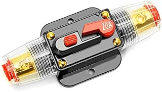 QWORK 20A Circuit Breaker Auto Fuse Holder, Reset Fuse Inverter for Car Protection Stereo Switch