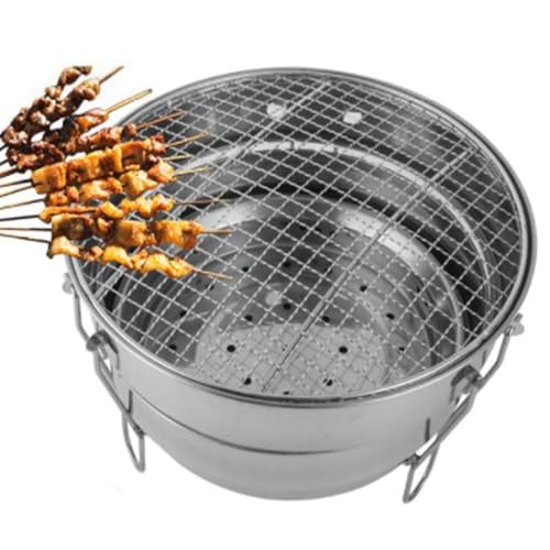 Barbecue da tavolo – fossa a carbonella rimovibile | fornitura compatta per campeggio, escursionismo e avventure all'aperto | Griglia per interni ed esterni per picnic e tailgating