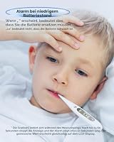 Digitales Fieberthermometer, Rektal, Oral, Achselthermometer Fieber Thermometer für Baby Kinder Erwachsene, Genaue und Schnelle Ablesungen, Wasserdichte Sonde (grasgrün-2 packungen) – Ansicht 4