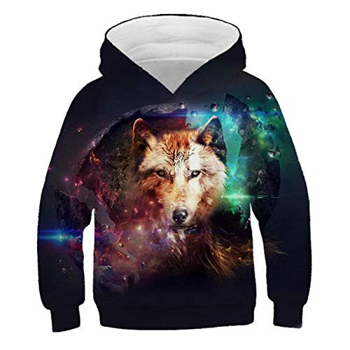 Pull à capuche 3D enfant lion résistant et confortable pour le sport