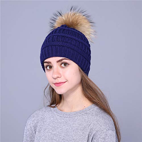 Bonnet de laine femme chaud et épais, chapeau d'hiver tricoté anti-froid