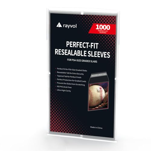 Rayvol Resealable Graded Card Sleeves for PSA Slabs, Exact Fit Sleeves for CSG, CGC, FGS, FCG and Similar (1000pcs) by Rayvol - Used condition - US$22.73