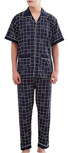 Pyjamas Pour Hommes Pyjamas À Manches Hommes Mâle Longues Pour Pyjamas En Coton Cosy Bathwear Homewear Pyjama Deux Pièces (Color : Rot, Size : 2XL)