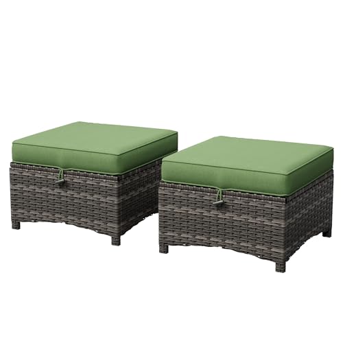 Gardenbee Patio Ottomans Set of 2, 22"x 22"x 18" Outdoor