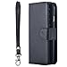 iPhone 7 Case, Pandawell PU Leather 9 Card Slot Wallet Folio Case with Detachable Magnetic Hard Case for Apple iPhone 7 - Black