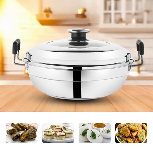 Image of Garuda Induction Multi-Kadai 4-in-1 with Glass Lid, with 7 Plates for Idli, Dhokla, Patra and mini idli