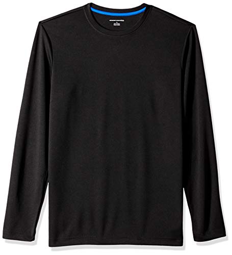 Amazon Essentials Men's Performance Tech Long-Sleeve T-Shirt, Black, Medium