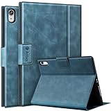 Antbox Case for iPad (A16) 11th (11'')/ 10th Generation (10.9'') High Grade Skin-Touch Vegan Leather with Built-in Pencil Holder Auto Sleep/Wake Function (Blue)