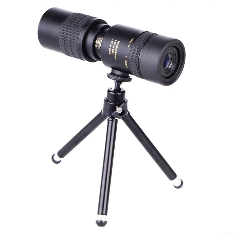 Télescope monoculaire 10-300x, zoom HD haute puissance, avec technologie de vision nocturne à faible luminosité pour l'observation des oiseaux, la chasse, le camping, les voyages et la faune (Suit)