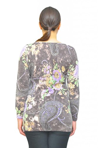 Outshineall Women's Paisley Cashmere Pullover Sweater Small Multi Color #TOP1