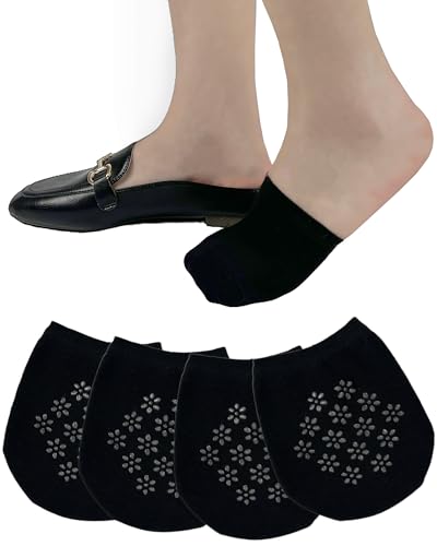 Image of Toe Socks for Mules, Half Socks No Show Toe Toppers Covers for Women, Invisible Footies for Flat Clogs 4 /6 /8 pairs