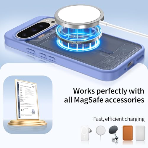 Coque Pixel 10 Pro XL Magsafe violet clair Jshru avec protecteurs d'écran