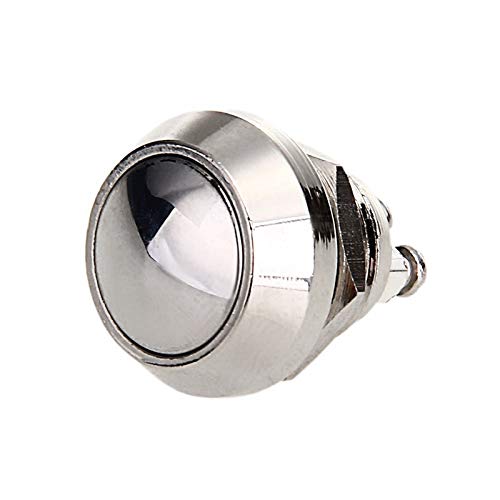 Switch 3A Push Button Reset Button Switch 12 Mm Nicel Plated Copper Bell Push Silver -