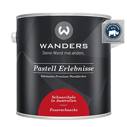 Wanders Pastell Erlebnisse 2,5L - Feuerschnecke/Kräftiges Rot - Edelmatte Wandfarbe! Küchenmöbellack und Möbelfarbe. Kreidefarbe für Holz & mehr. Hohe Deckkraft, schnell trocknend