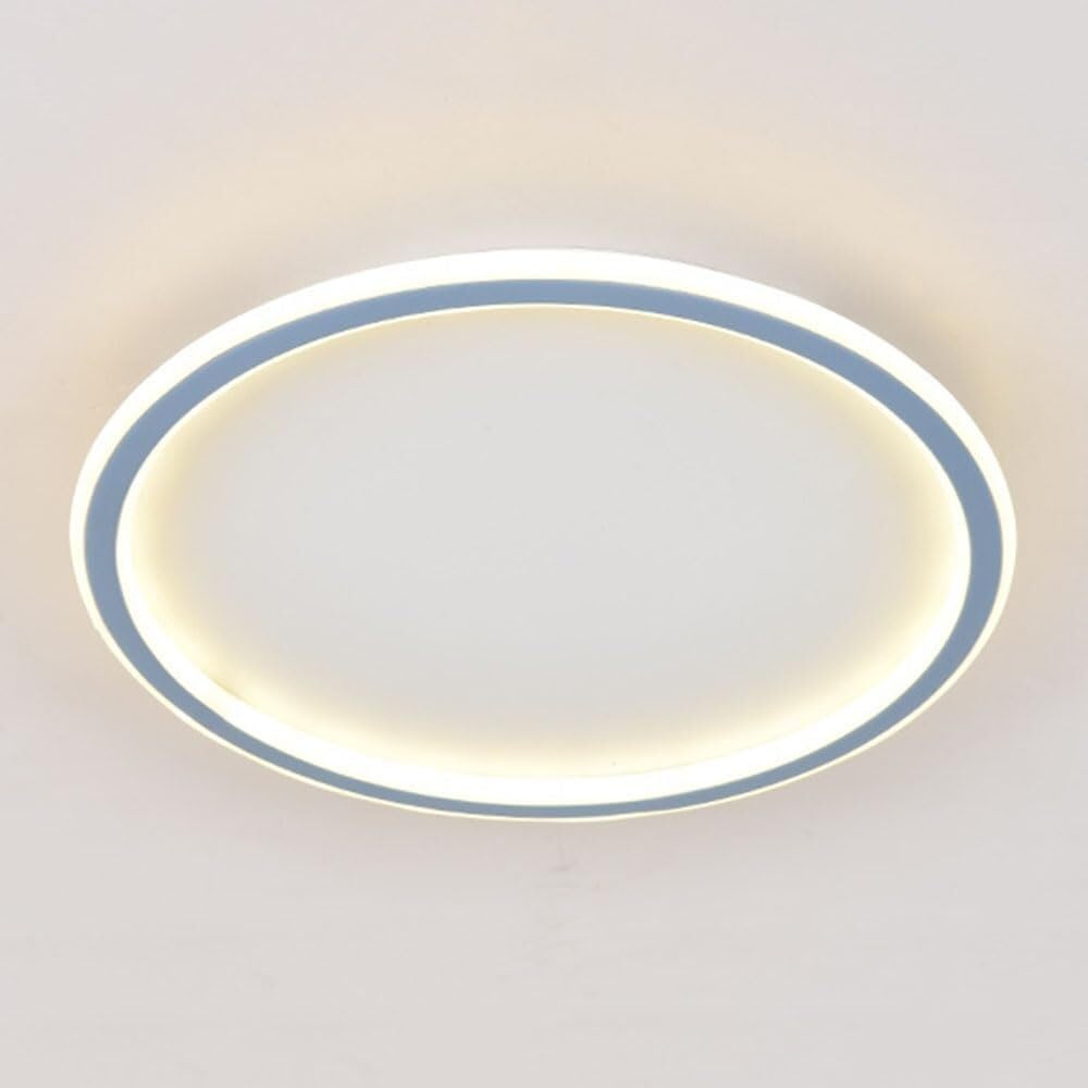Plafonnier LED salon couloir chambre luminaire plafond bleu 50cm plat
