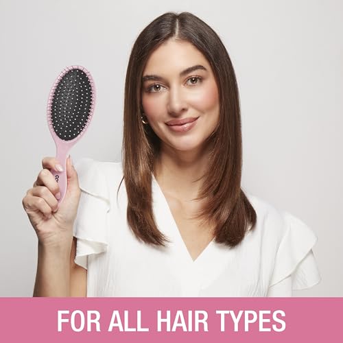 Conair Detangling Hair Brush Set, Wet or Dry Hair, 3-Pack | Ideal wet hair brush or dry hairbrush stocking stuffer, ball-tipped bristles and paddle-brush design detangle strands - image 2