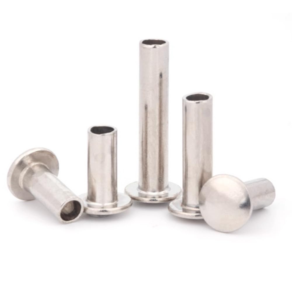 Nickeled Steel Oval Head Semi Tubular Rivets M2 M2.5 M3 M4 M5 M6 (M4 x 12mm,200)