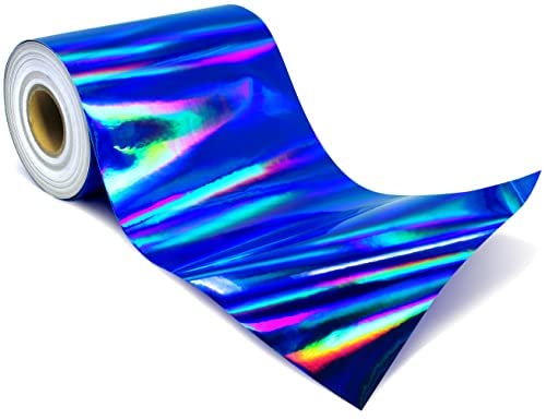 VViViD Deco65 Holographic Blue Chrome Permanent Adhesive 20FT x 1FT Craft Vinyl Roll