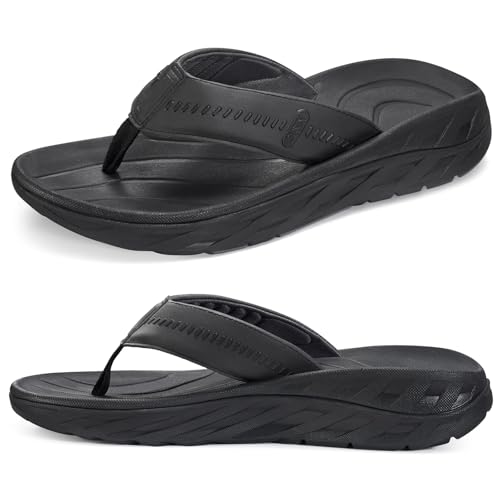 ZURIN Mens Orthotic Flip Flops Recovery Sandals Slides for