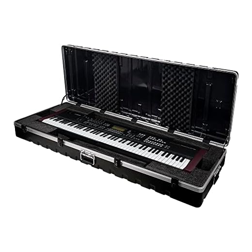 Sound Town Lightweight 88-Note Keyboard Case, ATA Flight Case with TSA Approved Locking Latches, Customizable Interior, Recessed Wheels (STKBC-88)