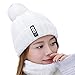Produktbild TwoCC-Damen Strickmütze, Herbst und Winter, plus Samtstärke mit Wollmütze, hübsche warme Wintermütze und weiche Damen (weiß)