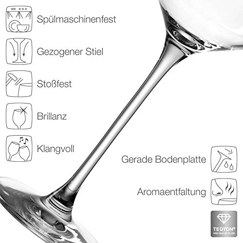 Foto von LEONARDO HOME Sektgläser PUCCINI (6er Set) • kratzfeste Sektgläser (280 ml) • Spülmaschinenfest & Langlebig • Zeitlose Champagnergläser für Zuhause & Restaurants • Prosecco-Glas Puccini • 069550