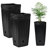 TEUYOE 40 pz Vasi da Vivaio Profondi, Vasi alti in Plastica per l'innesto e la Coltivazione di Piantine di Verdure, Frutti, Fiori, Alberi e Viti (20 * 10 cm)