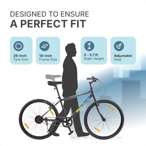Image of Urban Terrain Maza Cycle /Bicycle Steel City Bike 26 inch Single Speed Bike with Rigid Fork Cycle for Men /Boys | Ideal for 13+ Years,Frame Size : 18 inch, (Blue)