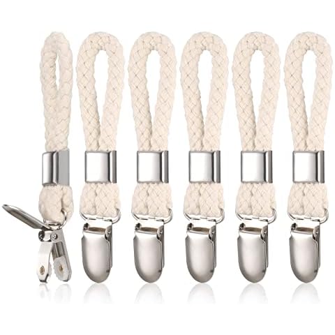 Fentar Sturdy Tea Towel Clips with Cotton Rope Cover
