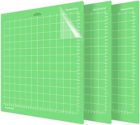 ATOWORLD Standard Grip Cutting Mat for Cricut Explore Air 2/Air/Maker/One 12x12 (30.48cmX30.48cm) Adhesive Sticky Green Cricket Cutting Mats for Cricut 3 Pack