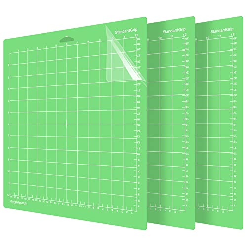 ATOWORLD Lot de 3 tapis de découpe adhérents pour Cricut Explore Air 2/Air/Maker/One 30,48 x 30,48 cm - Vert Cover