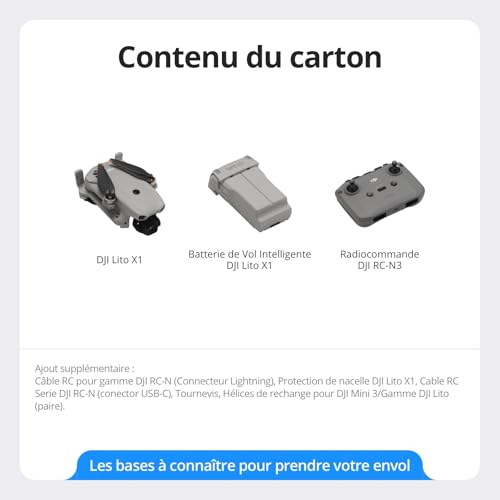 DJI Lito X1, drone caméra 4K pour débutants, Détection d’obstacles, ActiveTrack, capteur 1/1,3 pouce, adapté aux adultes, léger et pliable, Transmission vidéo 15 km, C0