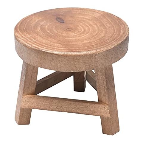JKIOHO Wooden Plant Pot Holder Wooden Plant Stand Small Stool Flower Stand Round Flower Pot Rack for Indoor Outdoor Planter Cover