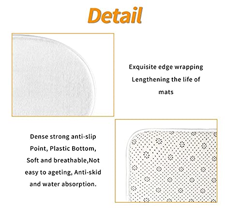 Badezimmer Teppich Set,Badezimmerteppich 3-teiliges Kulturwand WC Garnitur, rutschfest & Waschbar, rutschfeste Mikrofaser 75 x 45cm Badeteppich + WC Vorleger – Bild 6