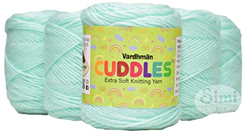 Image of Vard Hman 100% Acrylic Wool Grape Green 6 PC Baby Wool Ball Hand Knitting Wool /Art Craft Soft Fingering Crochet Hook Yarn-B Art-ADCI