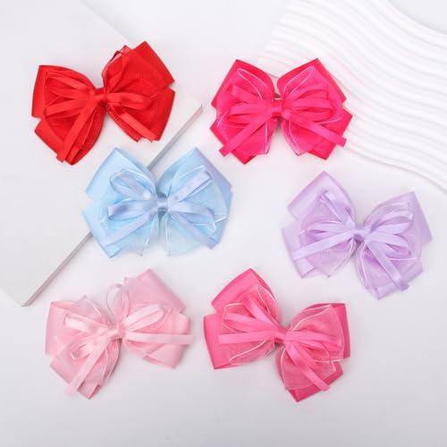 Pinzas para cabello con moño azul, set de 2 miniatura 7