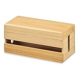 ぼん家具 ケーブルボックス 木製 コンセント収納 幅25.5×高さ12.5cm 目隠し ナチュラル