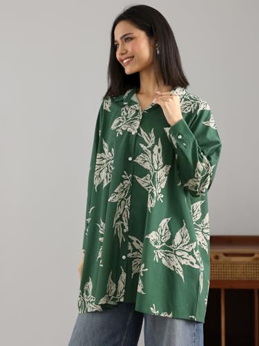 Image of Libas Printed Cotton A Line Kurti Suit