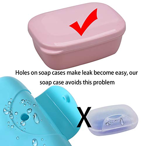 Puting 4Pcs Removable Soap Drainers Plastic Soap Holder Portable Container Soap Saver Box Soap Case Soap Dish With Cover For Bathroom Shower Home Outdoor Camping Travel Set Of 4 #TOP6