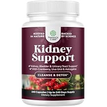 Advanced Kidney Support Supplement - Kidney Cleanse Detox & Repair Cranberry Extract Capsules with Uva Ursi, Stinging Nettle & Astragalus for Kidney Health - Urinary Tract Health - 240 Count