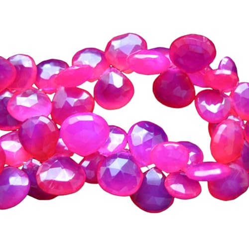 Briolettes de calcédoine rose en cœur pour concevoir des colliers fins personnalisés