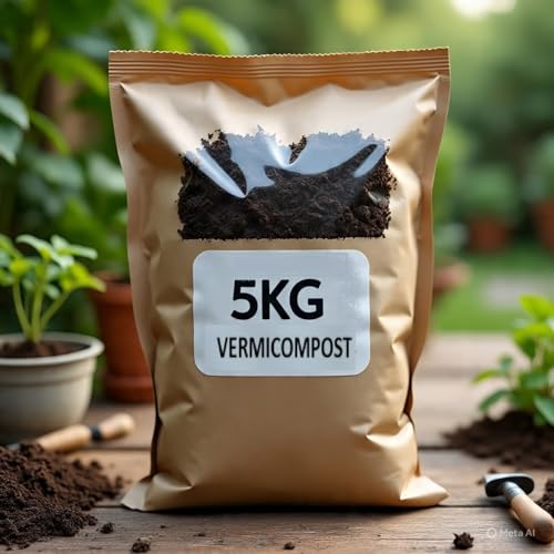 Image of Organic Vermicompost-Manure(Khad) for Plants, 5 kg| Neem Khali-Excellent for Plants and Small garden| Moistered Khad for Better Qaulity | Store in Air Tight vessel to retain moisture and Quality.