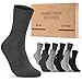Produktbild 10 Paar Diabetikersocken für Herren & Damen ohne Gummibund & ohne Naht aus Baumwolle Diabetiker Socken mit Komfortbund ohne Gummi 70208T (Schwarz/Grau 43-46) WP