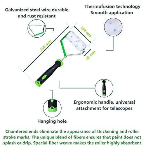 ToolSpace Farbrolle zum Schneiden der Farben Wandfarben Beschneideroller Kantenstreicher Farbtrennroller Linienroller Griff in 2-Komponenten-Technologie