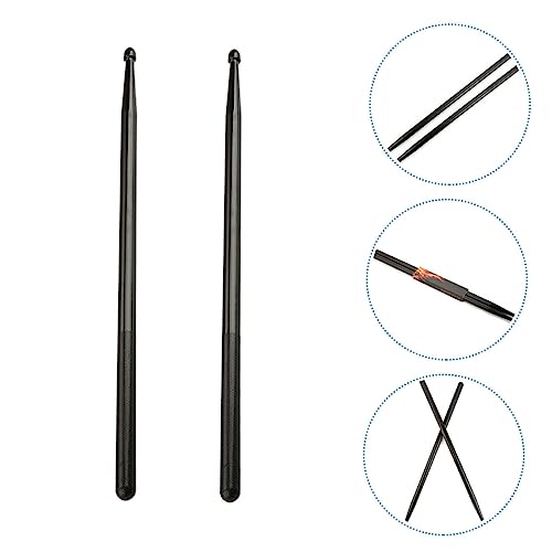 Baquetas ERINGOGO para principiantes, par de baquetas clásicas de nailon para batería, con agarre cómodo, color negro miniatura 4
